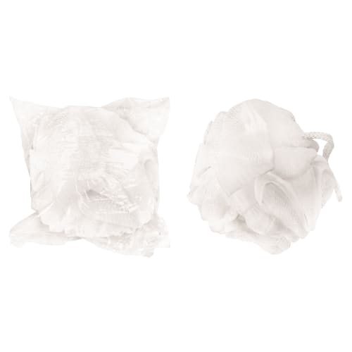 Net Puff Sponge, White in clear cello package